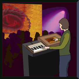 Live performance with a Gesture Painter and a peripheral GP02 Controller
