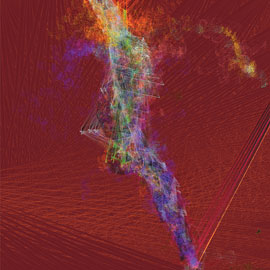 A still from a live video created by the Gesture Painter