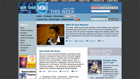 WNYC's Onthemedia.org